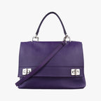 Prada Double Flap Chain Purple Leather 14