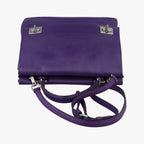Prada Double Flap Chain Purple Leather 14 — view 8