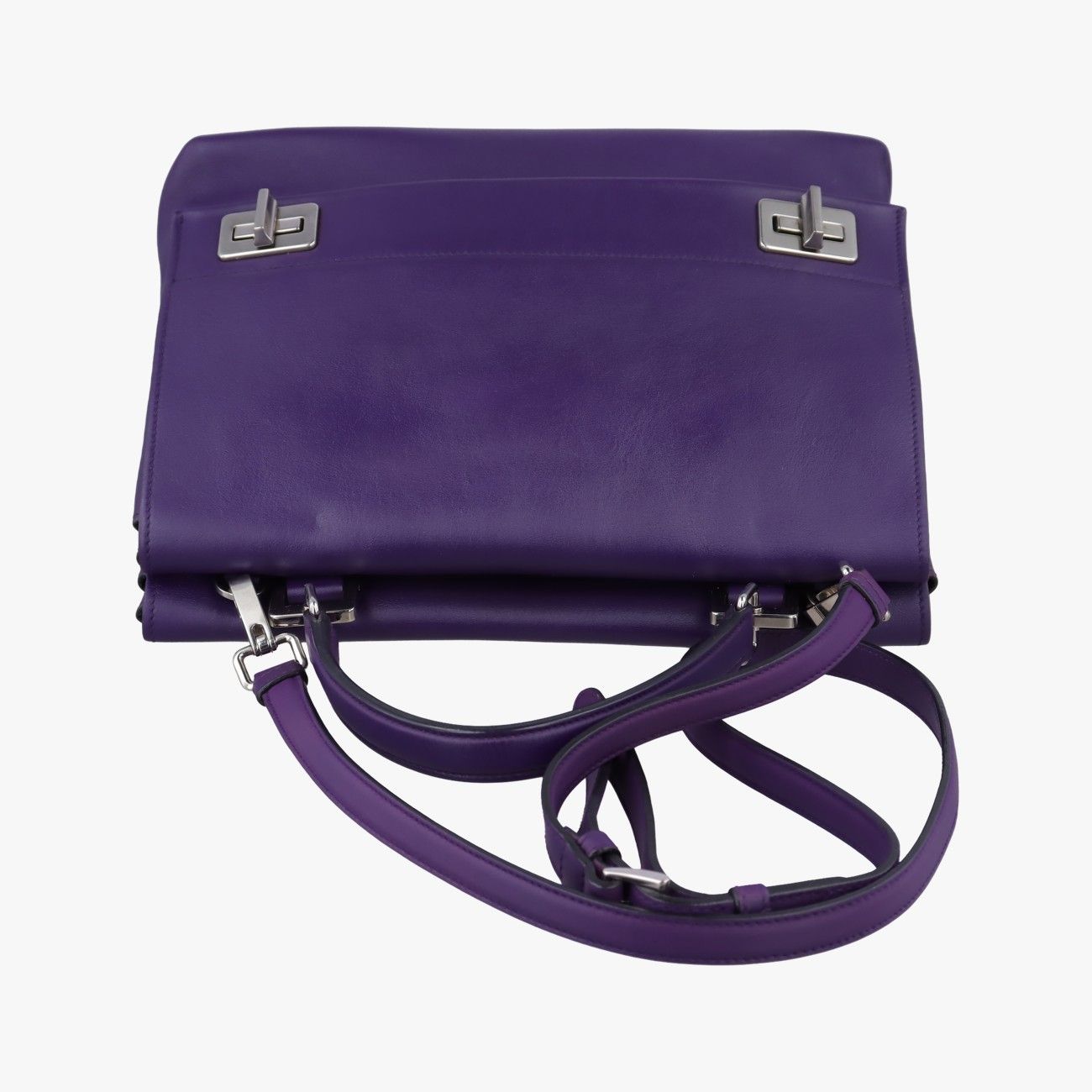 Prada Double Flap Chain Purple Leather 14 — view 8