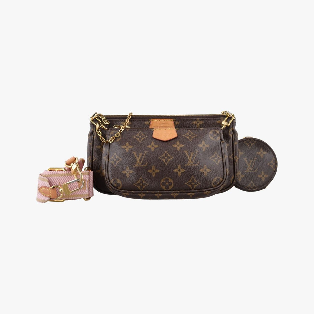 Louis Vuitton Multi Pochette Brown Rose Cles Monogram Canvas Shoulder