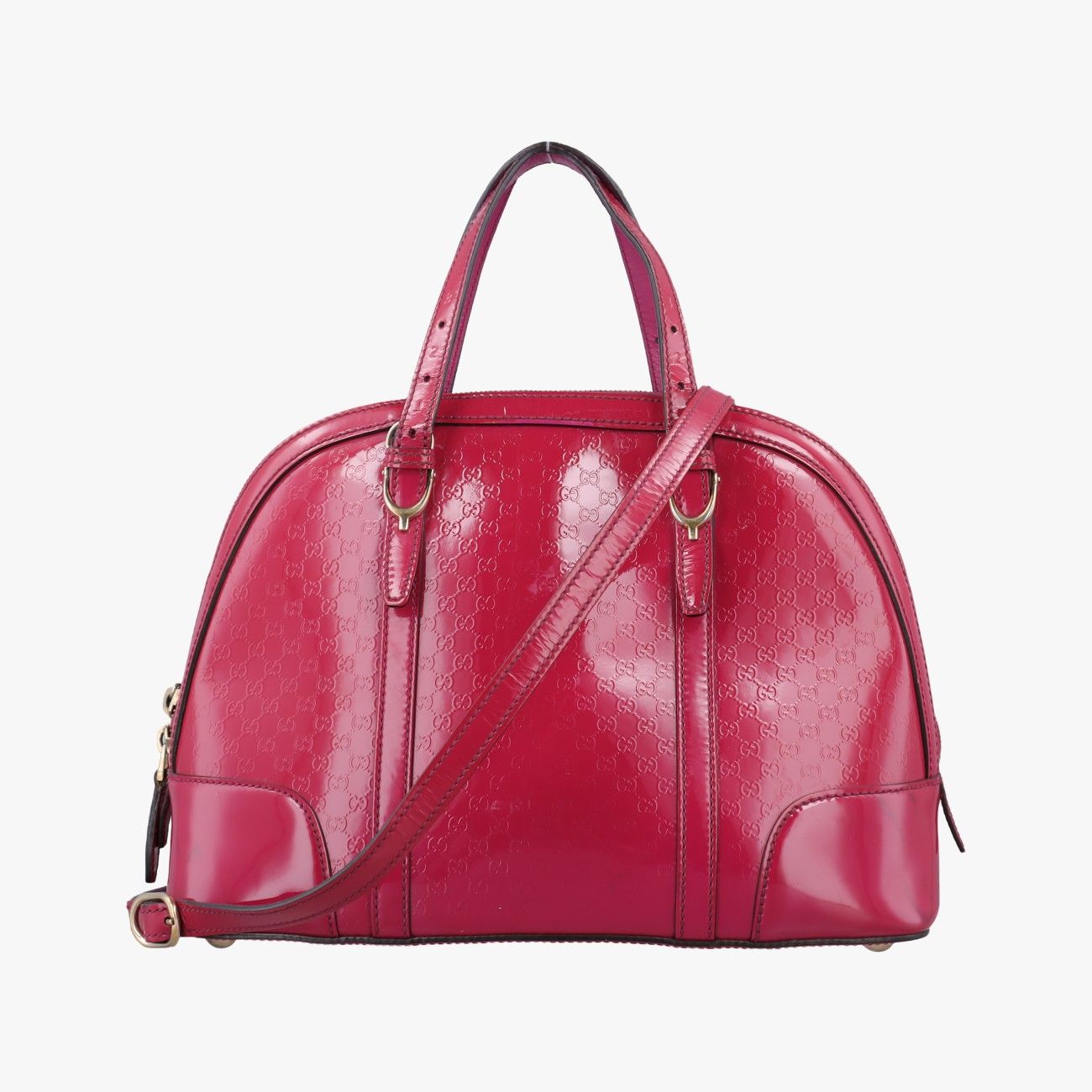Gucci Micro Guccissima Rose Red Patent Shoulder