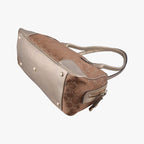 Gucci Prince Beige Champagne Gold GG Canvas Leather Handbag — view 6
