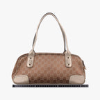 Gucci Prince Beige Champagne Gold GG Canvas Leather Handbag — view 2