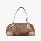 Gucci Prince Beige Champagne Gold GG Canvas Leather Handbag