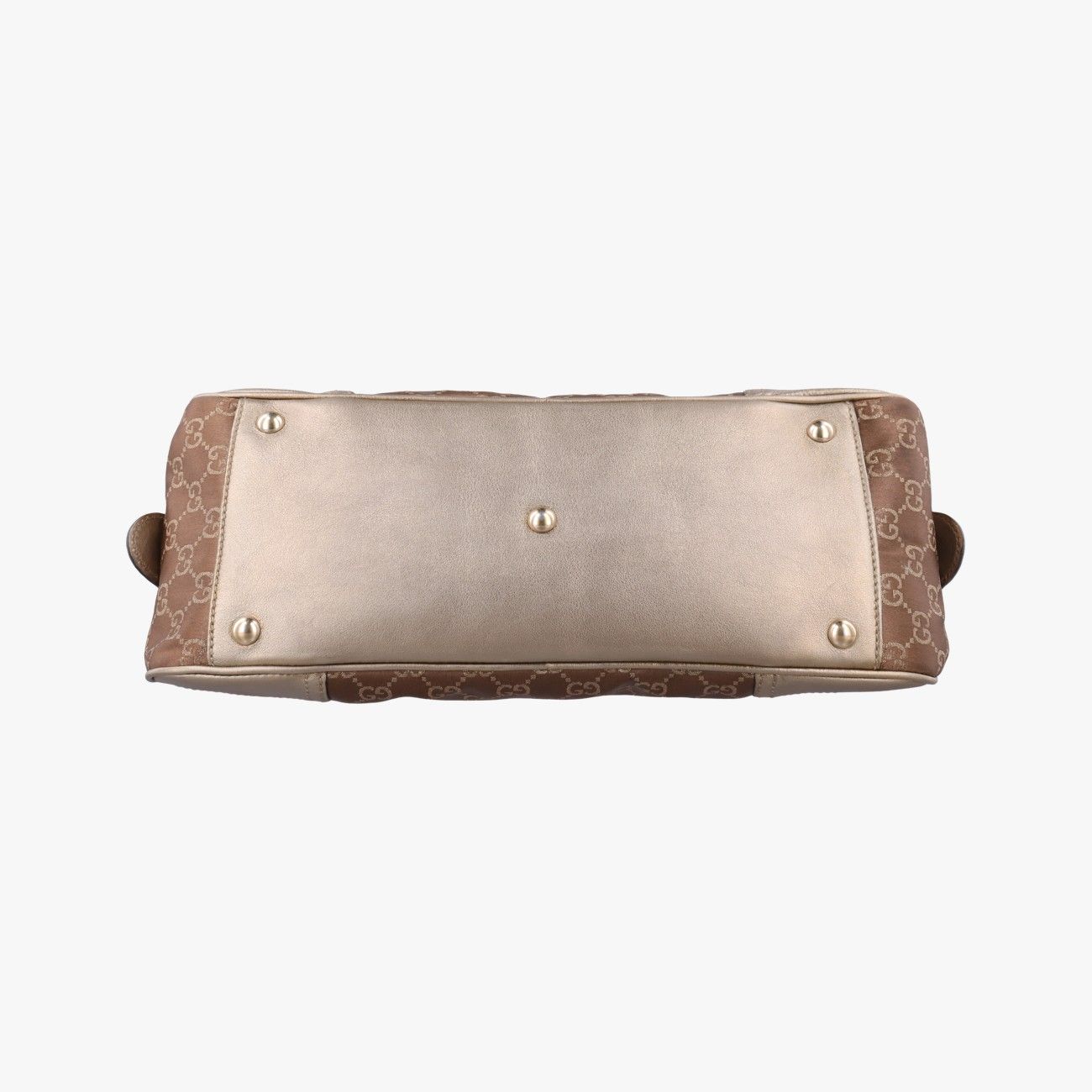 Gucci Prince Beige Champagne Gold GG Canvas Leather Handbag — view 3
