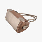 Gucci Prince Beige Champagne Gold GG Canvas Leather Handbag — view 4