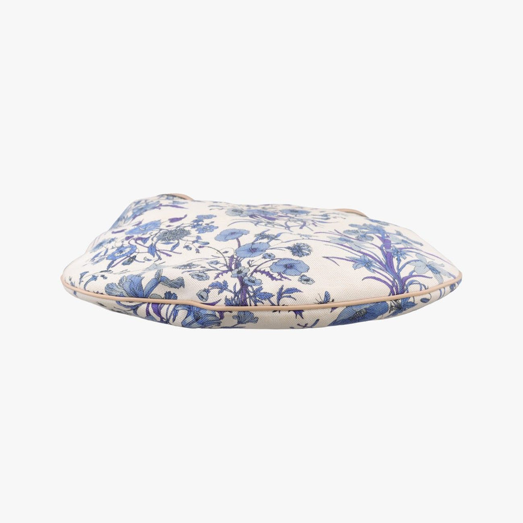 Gucci Flora Wave Hobo Blue White Canvas Leather — view 3