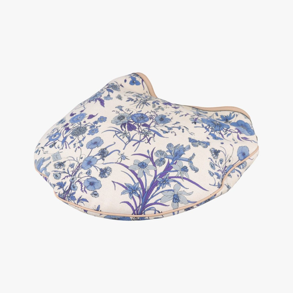 Gucci Flora Wave Hobo Blue White Canvas Leather — view 4