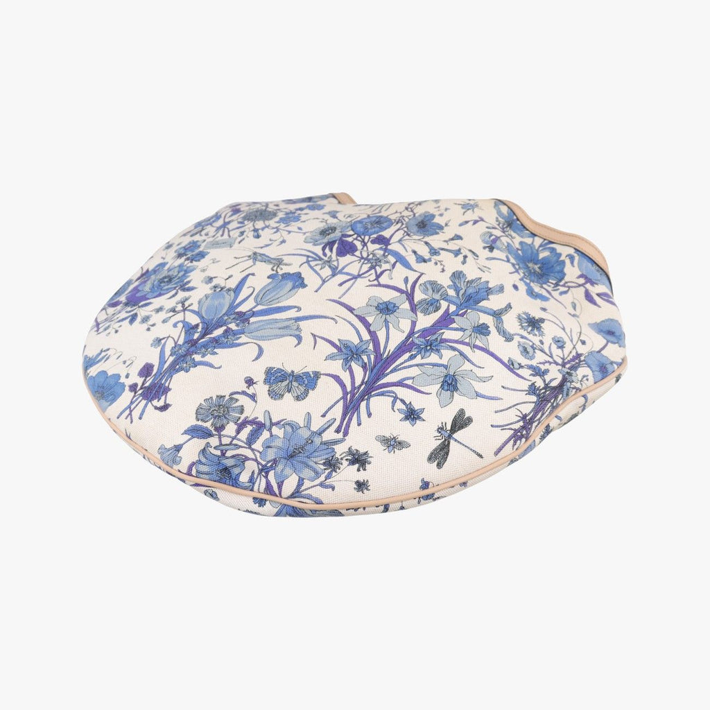 Gucci Flora Wave Hobo Blue White Canvas Leather — view 6