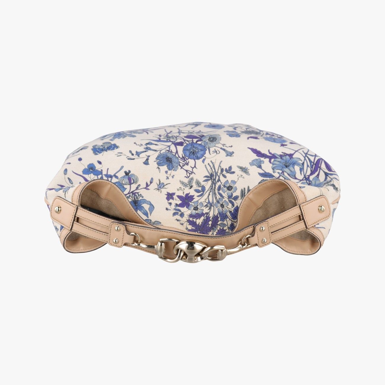 Gucci Flora Wave Hobo Blue White Canvas Leather — view 8