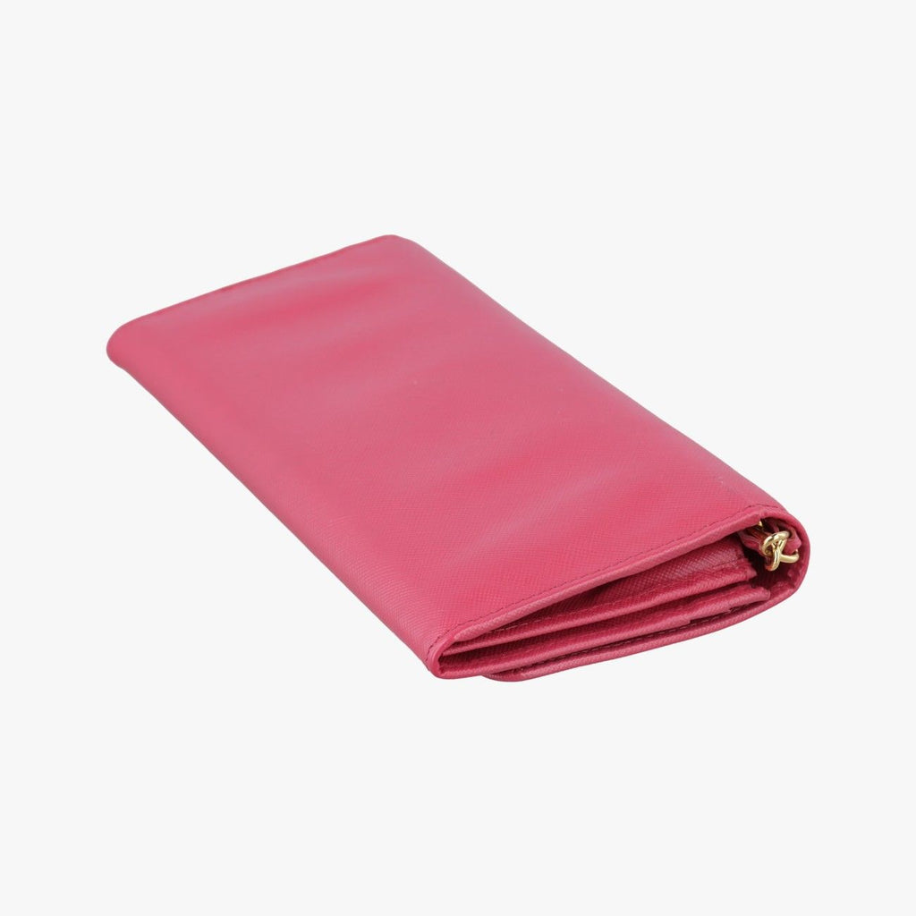 Prada Metal Wallet on Chain Cornflower Clutch Pink Saffiano Leather — view 6