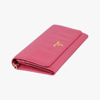 Prada Metal Wallet on Chain Cornflower Clutch Pink Saffiano Leather — view 5