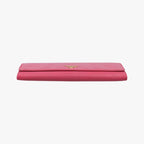 Prada Metal Wallet on Chain Cornflower Clutch Pink Saffiano Leather — view 3