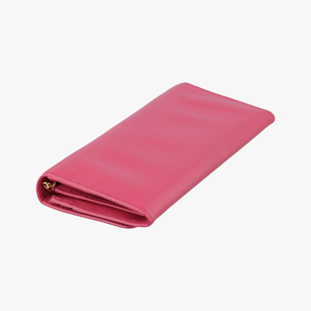 Prada Metal Wallet on Chain Cornflower Clutch Pink Saffiano Leather — view 7