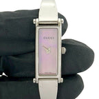 Gucci Bangle Watch Stainless Steel Quartz Wrist Silver Pink — view 4