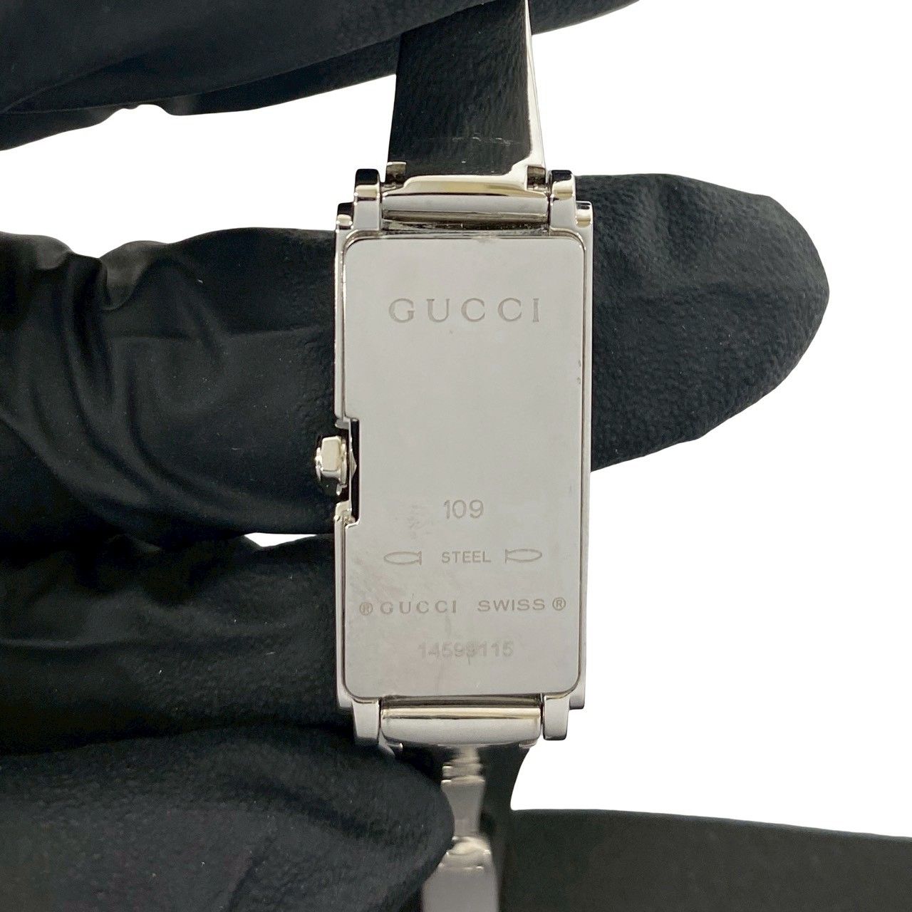Gucci Bangle Watch Stainless Steel Quartz Wristwatch Silver Navy — view 5