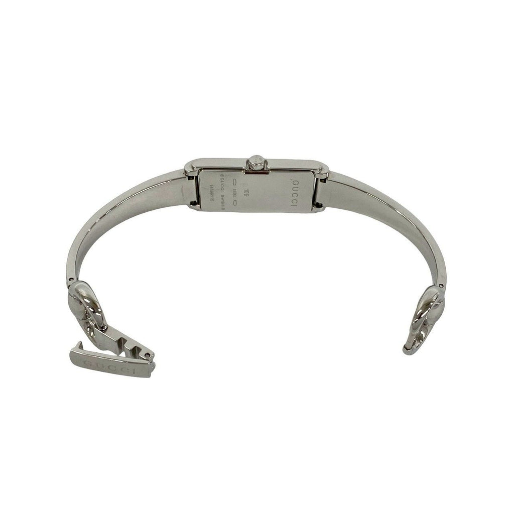 Gucci Bangle Watch Stainless Steel Quartz Wristwatch Silver Navy — view 9