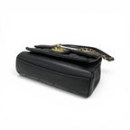 Chanel Shoulder Bag Black Gold Quilted Turnlock CC Logo Chain 2-Way — view 4