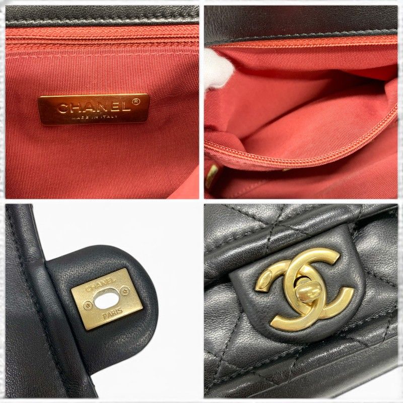 Chanel Shoulder Bag Black Gold Quilted Turnlock CC Logo Chain 2-Way — view 9