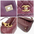 Chanel Coco Handle 29 Shoulder Bag Bordeaux Gold Quilted CC Logo Turnlock — view 9