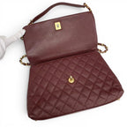 Chanel Coco Handle 29 Shoulder Bag Bordeaux Gold Quilted CC Logo Turnlock — view 6