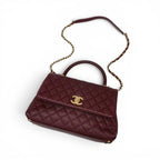 Chanel Coco Handle 29 Shoulder Bag Bordeaux Gold Quilted CC Logo Turnlock — view 5