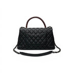 Chanel Coco Handle 29 Shoulder Bag Black Bordeaux Silver Quilted CC Logo — view 3
