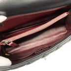 Chanel Coco Handle 29 Shoulder Bag Black Bordeaux Silver Quilted CC Logo — view 7