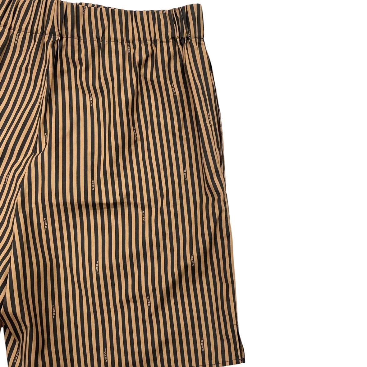 Fendi Shorts Striped Arxk 48 Cotton Brown Black — view 6