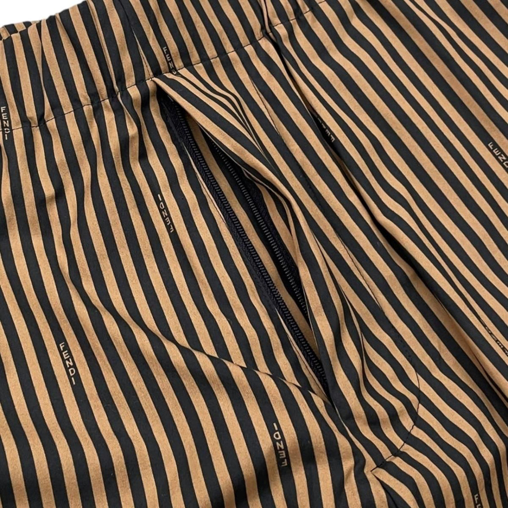 Fendi Shorts Striped Arxk 48 Cotton Brown Black — view 7