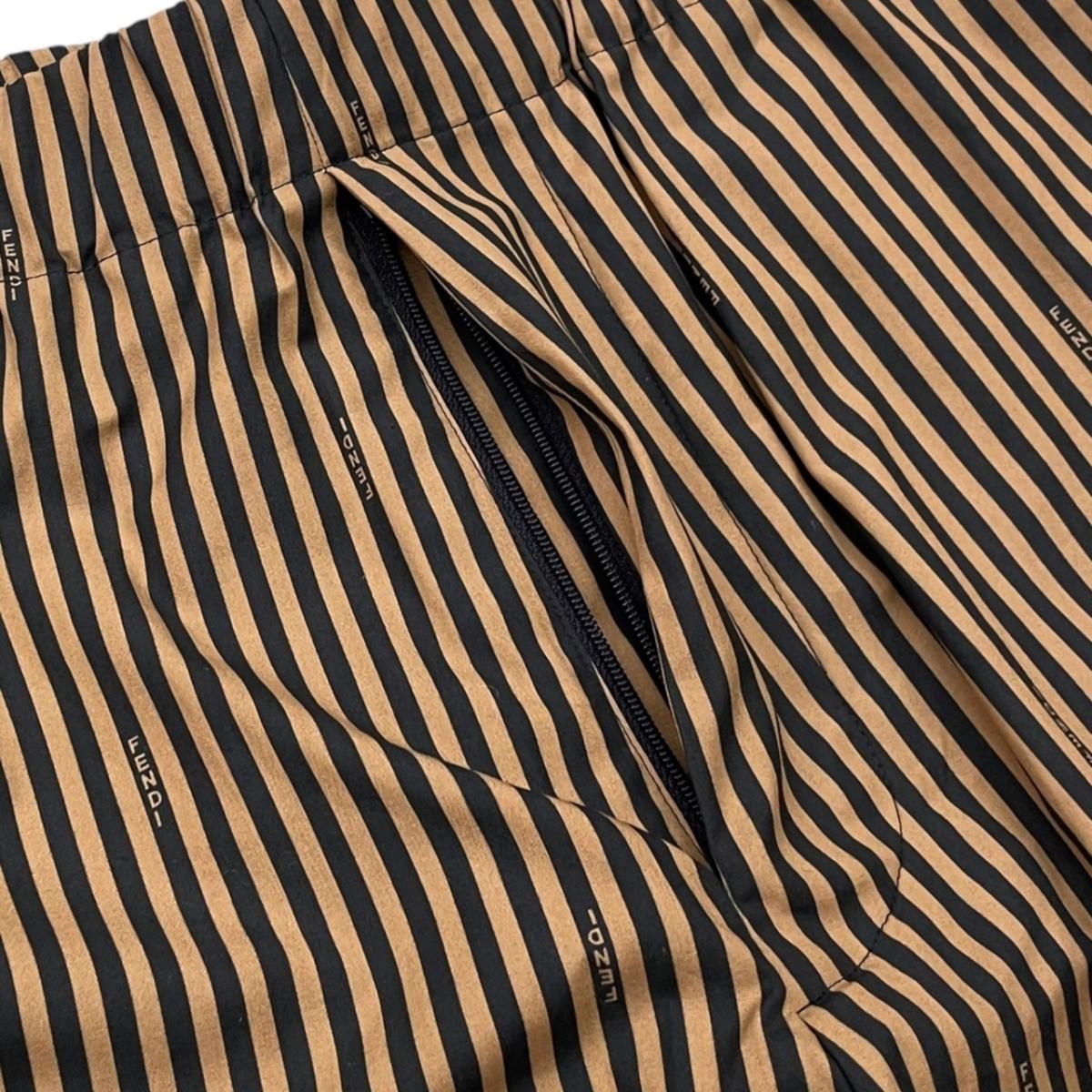 Fendi Shorts Striped Arxk 48 Cotton Brown Black — view 7