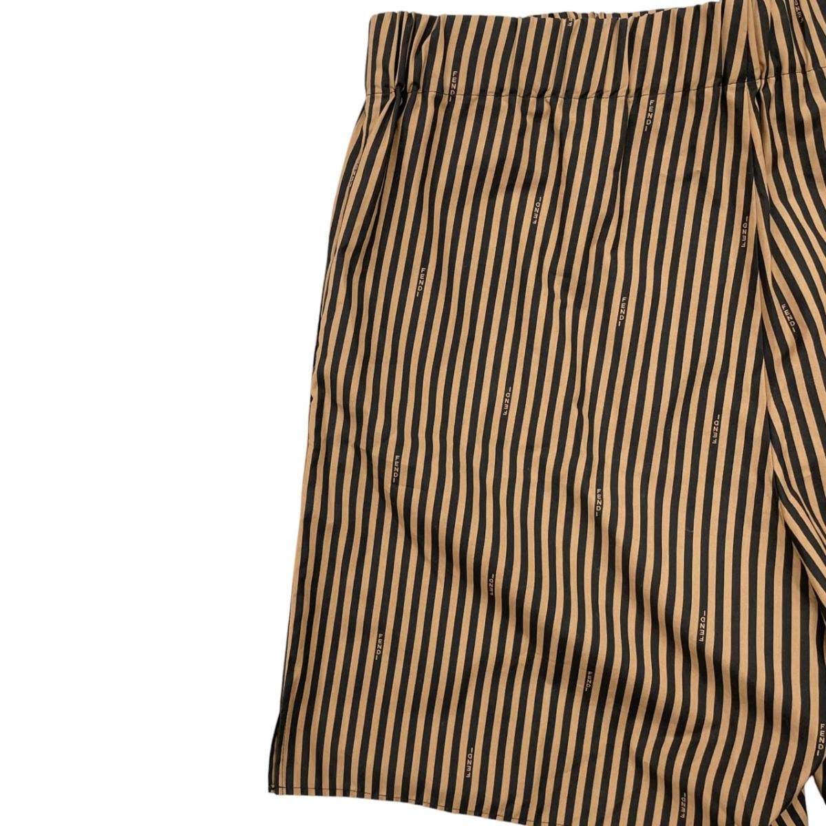 Fendi Shorts Striped Arxk 48 Cotton Brown Black — view 5