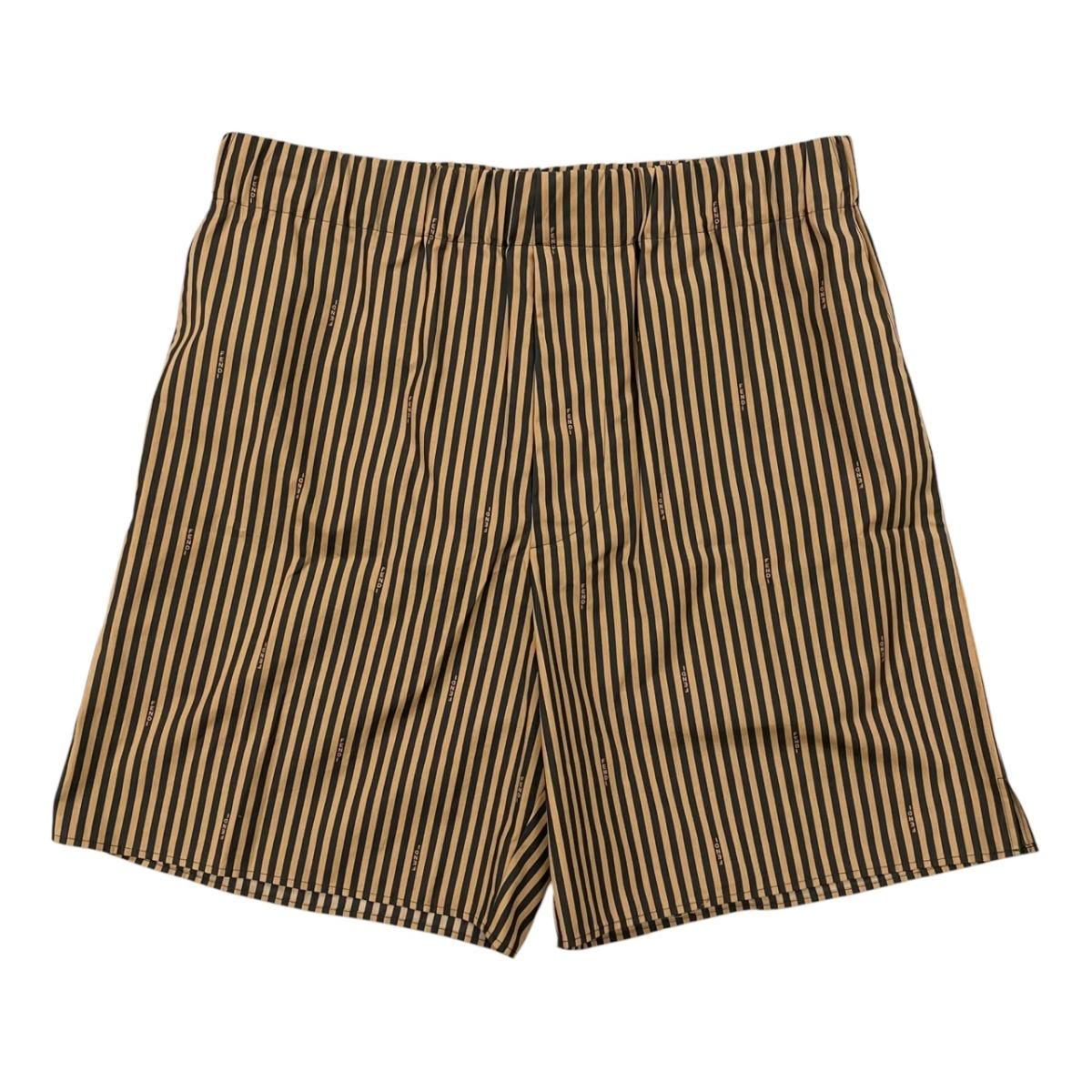 Fendi Shorts Striped Arxk 48 Cotton Brown Black