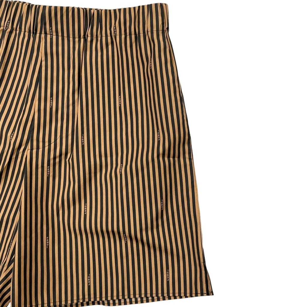 Fendi Shorts Striped Arxk 48 Cotton Brown Black — view 4