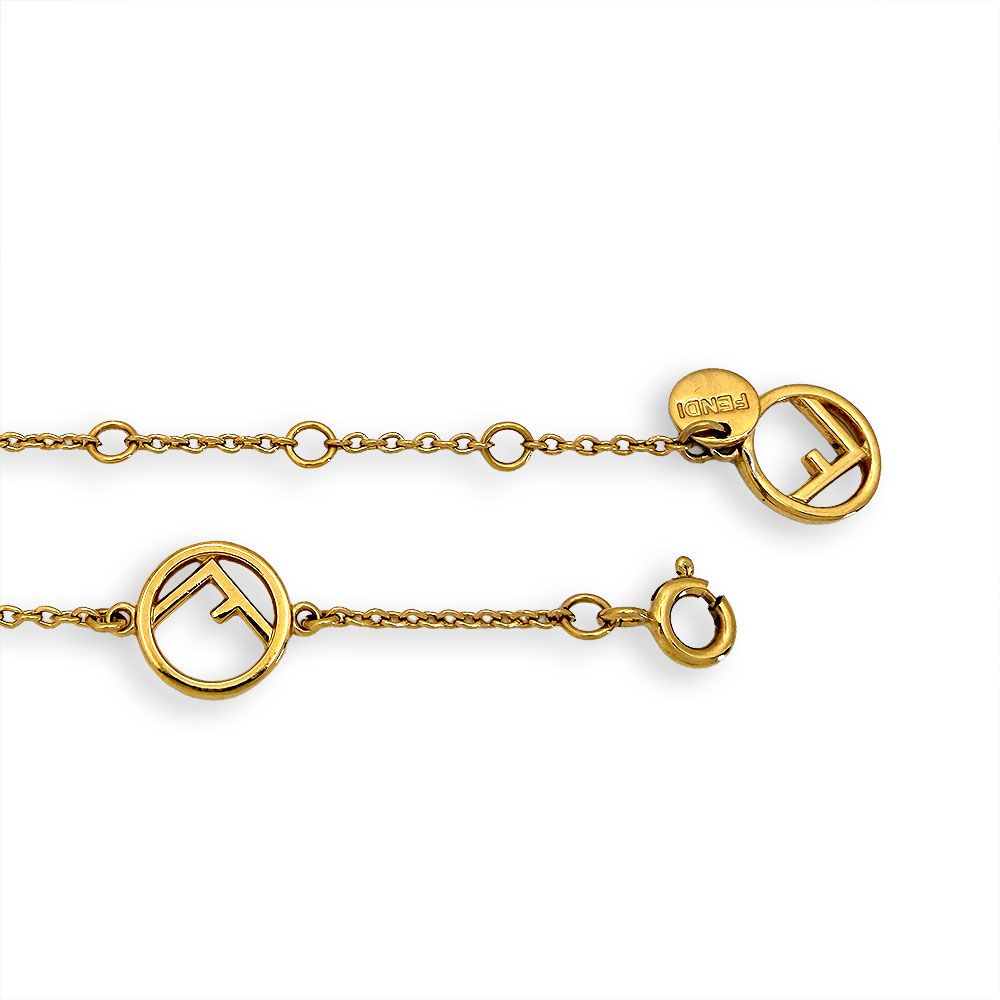 Fendi Rhinestone Bracelet Gold — view 3