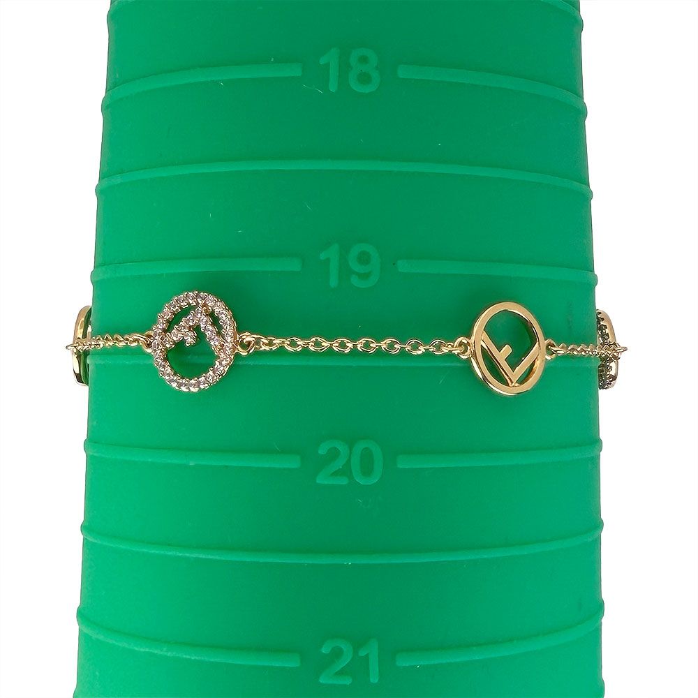 Fendi Rhinestone Bracelet Gold — view 6