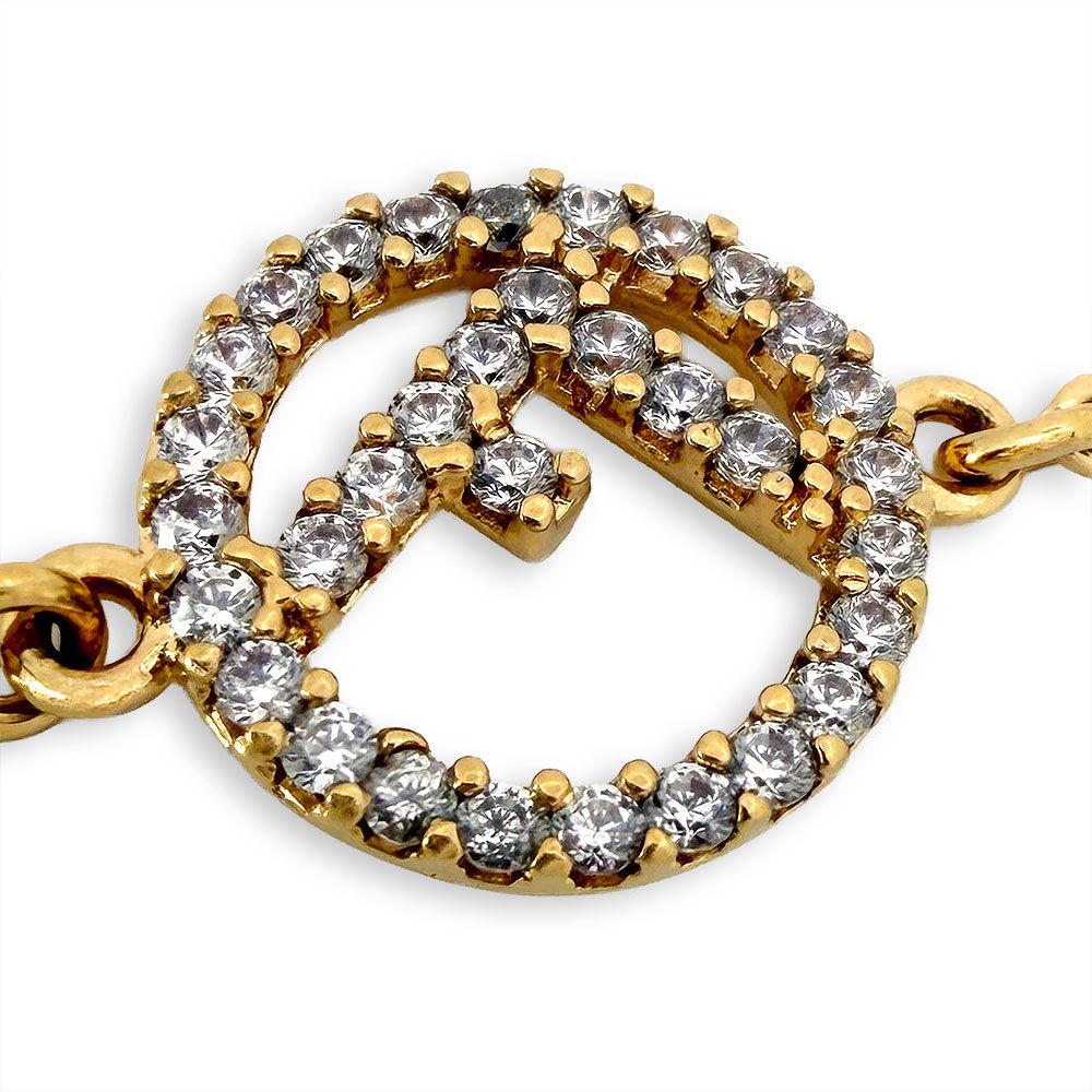 Fendi Rhinestone Bracelet Gold — view 2