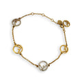 Fendi Rhinestone Bracelet Gold