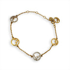 Fendi Rhinestone Bracelet Gold
