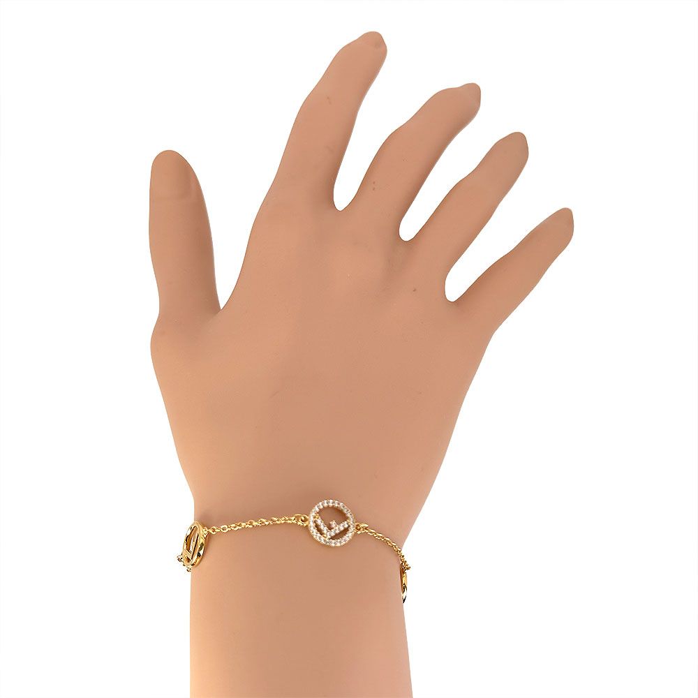 Fendi Rhinestone Bracelet Gold — view 5
