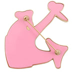 Louis Vuitton Anchor Motif Plastic Gold Plated Pink Brooch — view 2