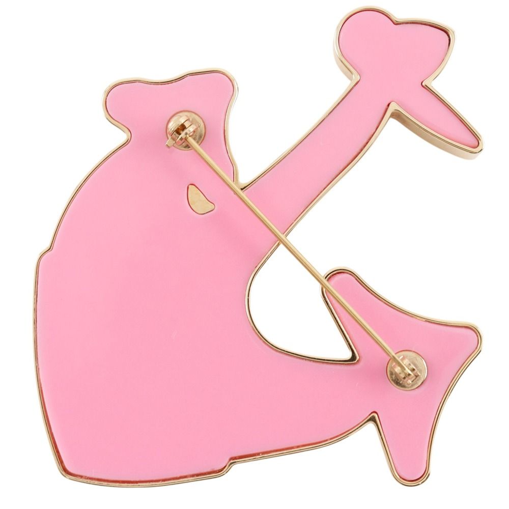 Louis Vuitton Anchor Motif Plastic Gold Plated Pink Brooch — view 2