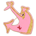 Louis Vuitton Anchor Motif Plastic Gold Plated Pink Brooch