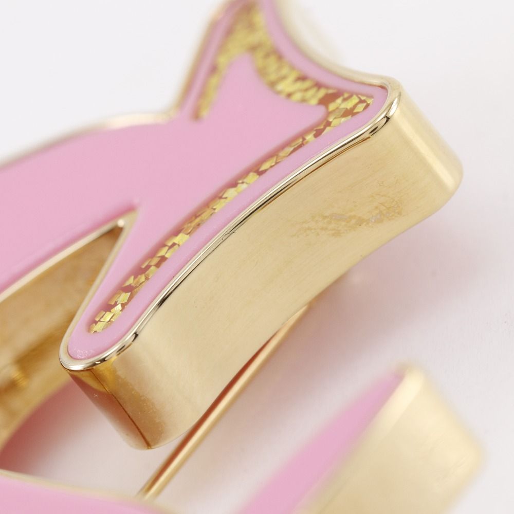 Louis Vuitton Anchor Motif Plastic Gold Plated Pink Brooch — view 6