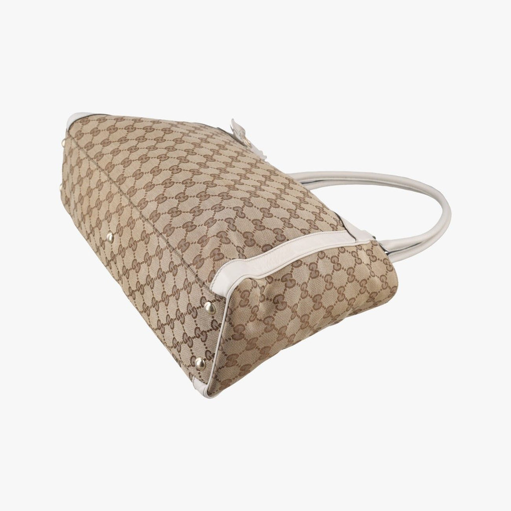Gucci GG Abbey Brown Canvas Leather Shoulder — view 4