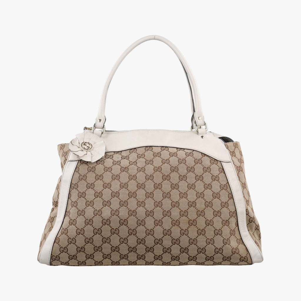 Gucci GG Abbey Brown Canvas Leather Shoulder