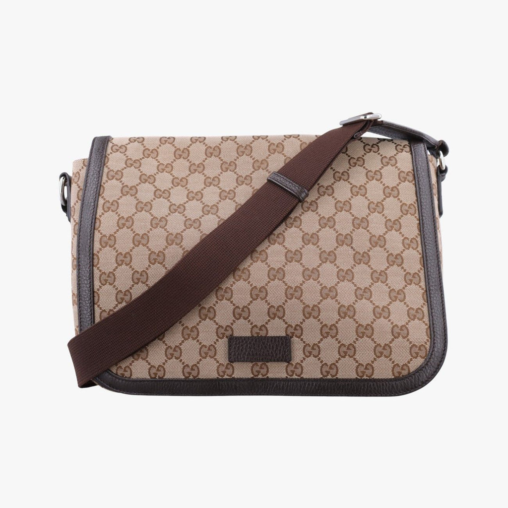 Gucci Messenger Beige Brown GG Canvas Leather