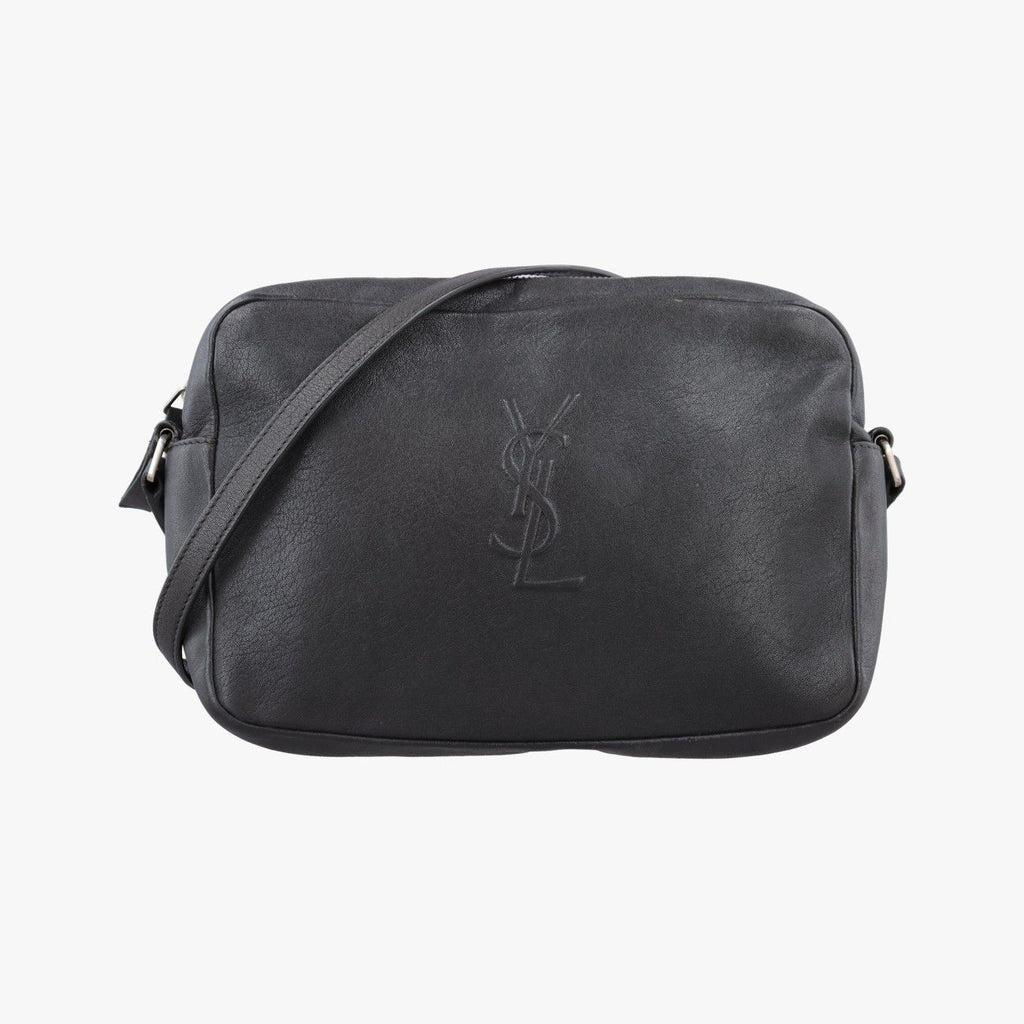 Saint Laurent Fringe Gray Leather Shoulder