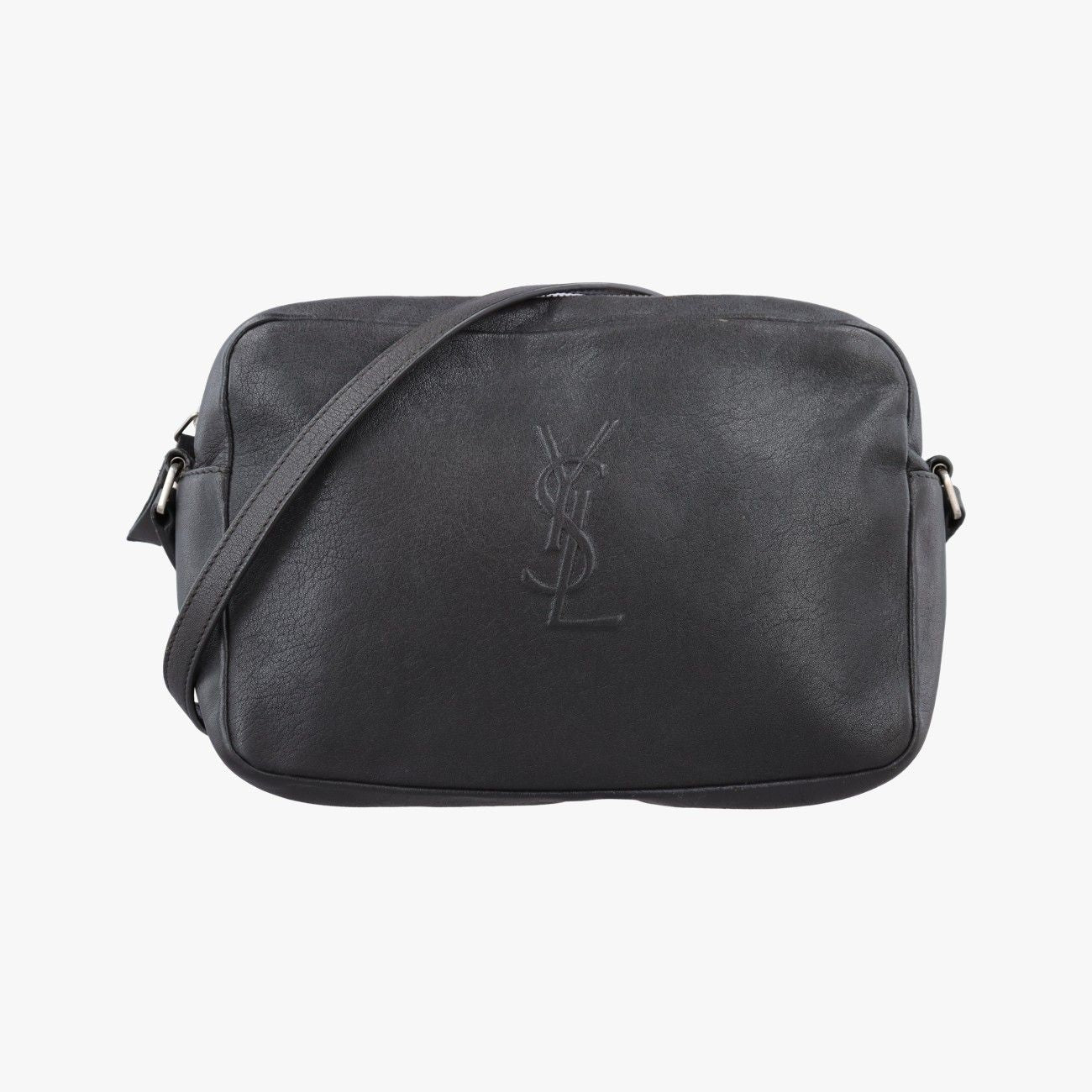 Saint Laurent Fringe Gray Leather Shoulder