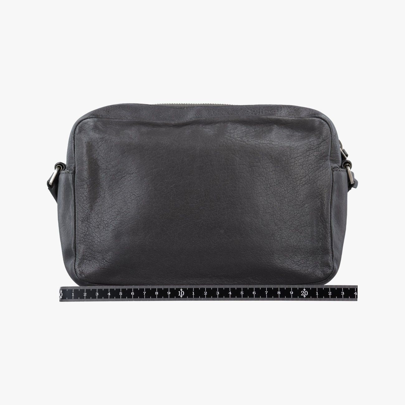 Saint Laurent Fringe Gray Leather Shoulder — view 2